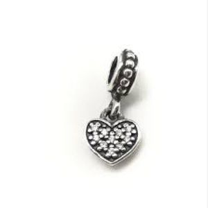 Pandora Clear CZ Heart Dangle Charm